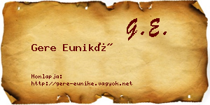 Gere Euniké névjegykártya